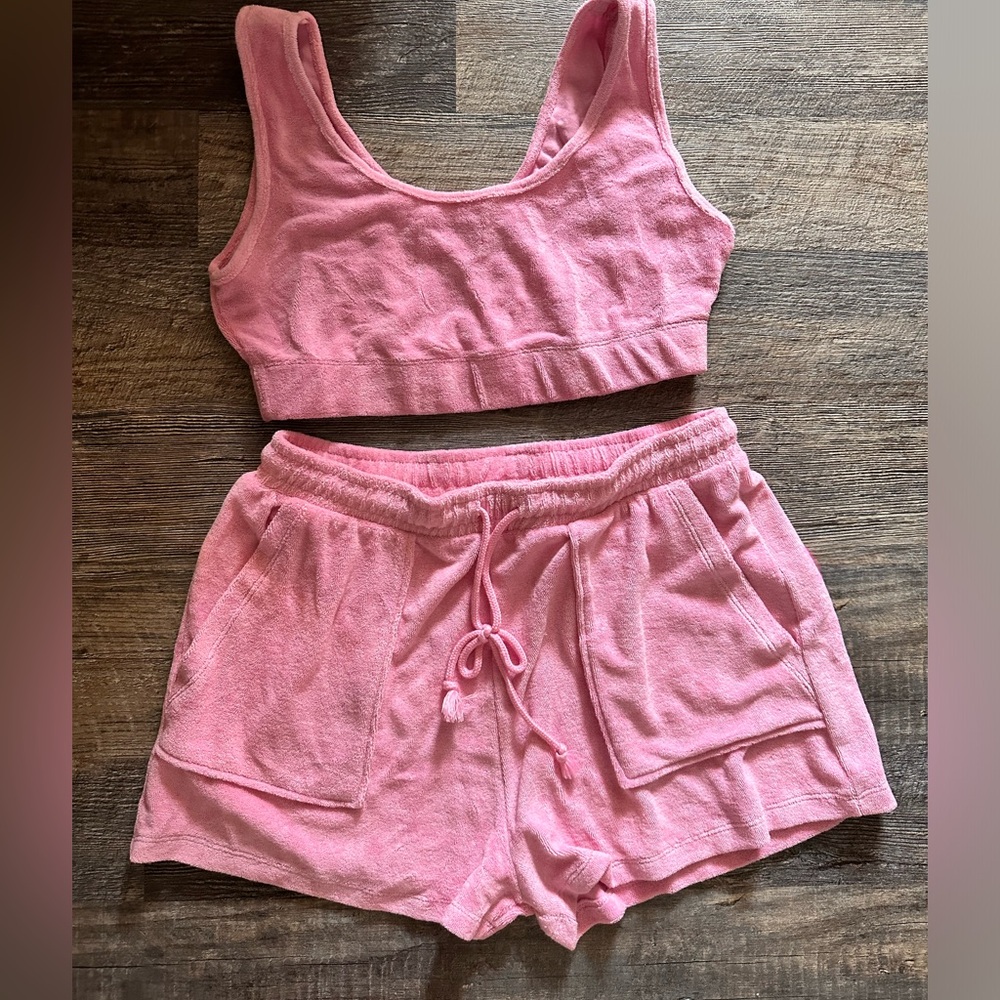 Zara Terry Cloth Shorts Set